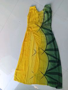 Yellow Cut Kurti