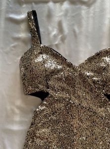 Golden Sequins Cut Out Top
