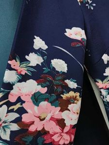 Fit Flare Floral Navy Blue Dress