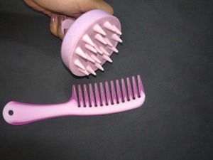 Silicon Scalp Massager & Detangling Comb Set