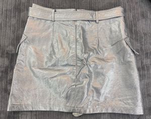 Metallic Silver Mini Skirt