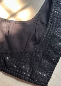 Sequin Embellished Black Blouse