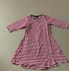 Red & White Striped Dress