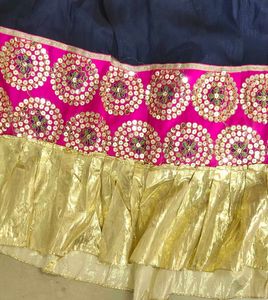 Ethnic Skirt - Navy &amp; Gold