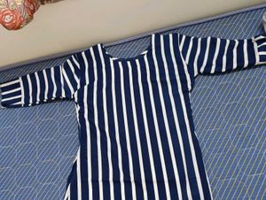 Striped Navy &amp; White Kurti