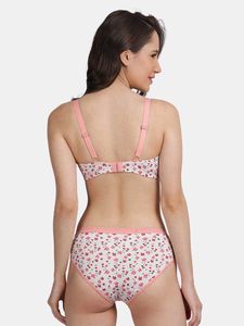 Floral Print Bra and Panty Set