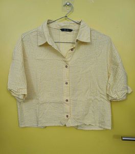 Yellow Gingham Loose Fit Shirt