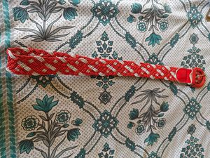Red and White braided belt