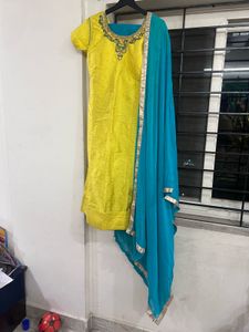 Lemon Yellow Kurti With Dupatta