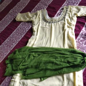 satin silk suit with dupatta