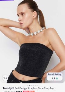 Trendyol Strapless Tube Crop Top
