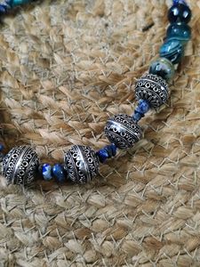 Classy Onyx And Lapis Lazuli Choker