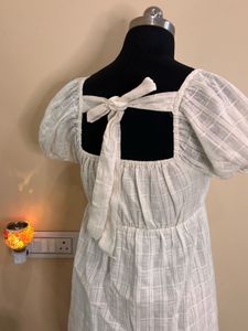 White Puff Sleeve Mini Dress