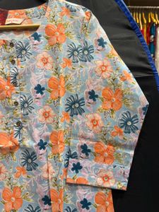 Floral Print Cotton Multi colour Kurta