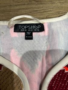 Topshop geometric embroidered open jacket