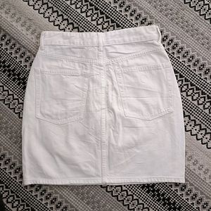 White Denim Mini Skirt