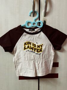 White and Brown “Kim is My Lawyer” T-Shirt