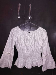 ZARA Smocked Peplum Top