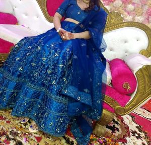 Royal Blue Embroidered Lehenga Choli