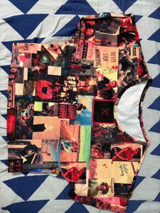 Y2K Photo Collage Graphic Crop Top