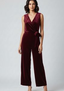 Wardrobe Burgundy Velvet Jumpsuit L