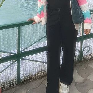 Blue &amp; Black Minimal Straight Jeans For Girls