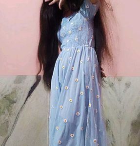 Floral Embroidery Puff Sleeve Dress 🎀