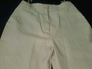 Elegant Beige Striped Pants