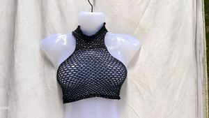 I. Sparkly Fishnet Top