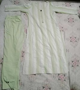 Green & White Striped Outfit