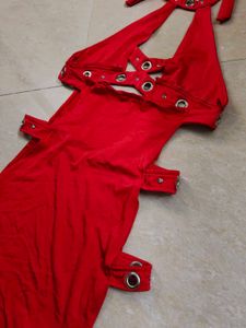 Red Halter cosplay lingerie dress