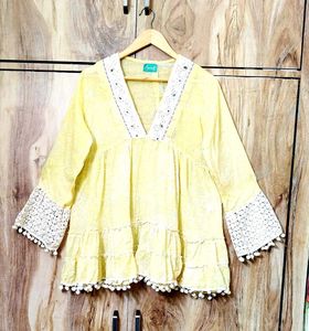 Light Yellow Cotton Top Bust Size-36-38