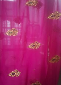 Magenta Embellished Saree