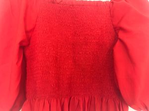 Red Puff Sleeve Top