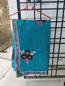 Sea Green Color Saree
