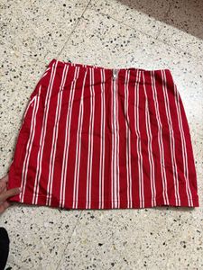 Forever 21 Red Striped Mini Skirt