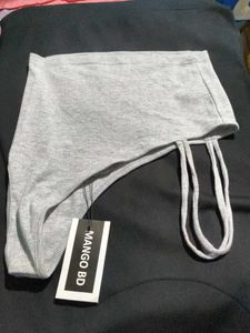 Gray One Shoulder Top