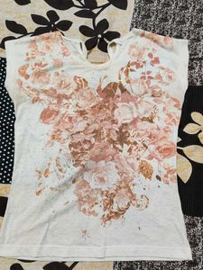 Floral Print T-Shirt Y2K Style