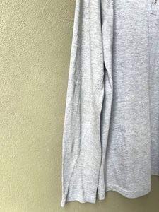 Gray Long Sleeve Solid T-Shirt