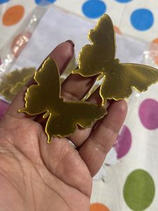 Wall Sticker 3D Golden Butterfly Shape40 Pc