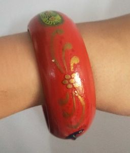Peacock Wooden Bangle