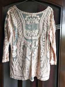 Soft Net Embroidered Top