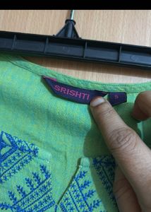 Green Embroidered Kurta