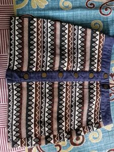 Patterned Button-Up Skirt