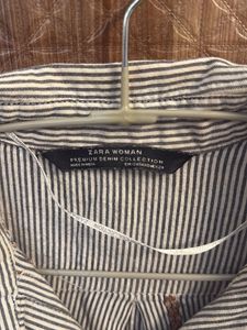 Zara Embroidered Striped Shirt