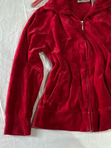 Cherry Red Velour Jacket