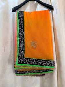 Ombre Diamond work Saree