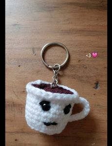 Crochet Coffee Cup Keychain