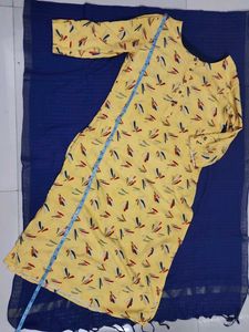 Printed Yellow Kurta