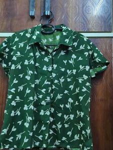 Printed Dark Green Shirt 💚